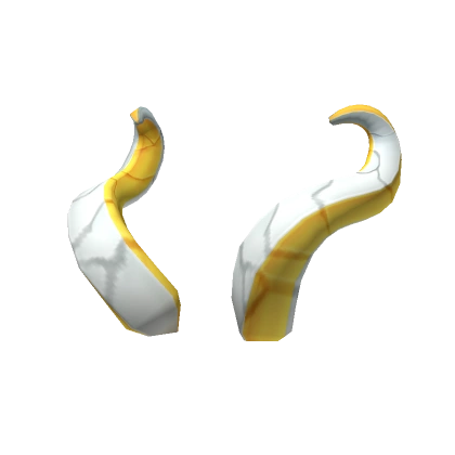 Gold 'n' White Curved Horns