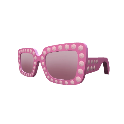 Rhinestone Studded Square Shades - Pink