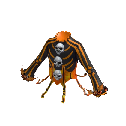 Spooky Skeleton w/ Bat Cuff Orange & Black