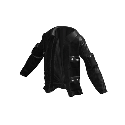 Oversized Black Leather Jacket - Klossette