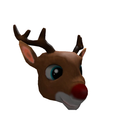 Red Nose Reindeer Head