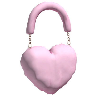 Fuzzy Pink Heart Shoulder Bag