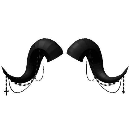 Black Bejewelled Curved Horns