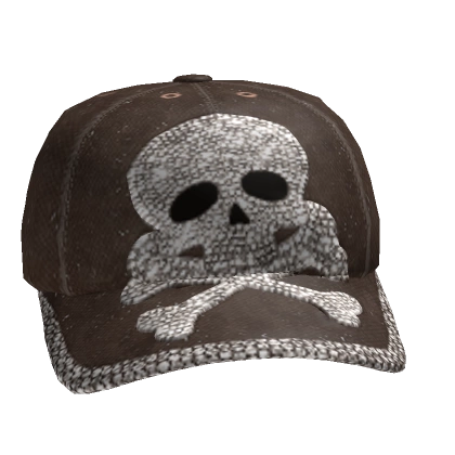 Brown Y2K Rhinestone Skull Bling Hat