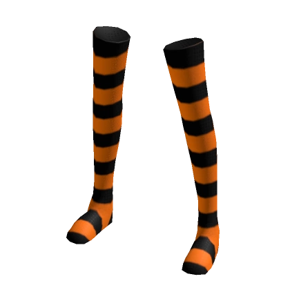 Tight High Orange Striped Leg Warmers