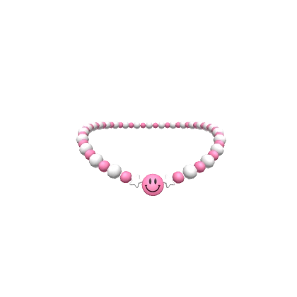 Pink Preppy Smiley Charm Necklace (3.0)