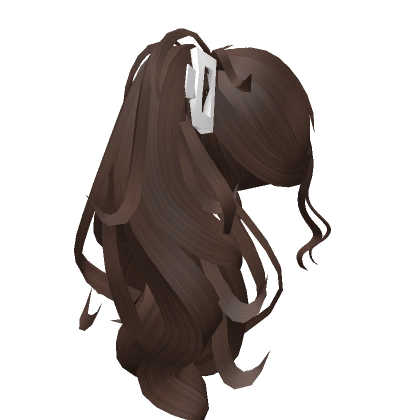 Y2K Curly Clipped Grunge Messy Ponytail in Brown