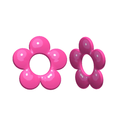 Y2K Glossy Flower Power Earrings Pink