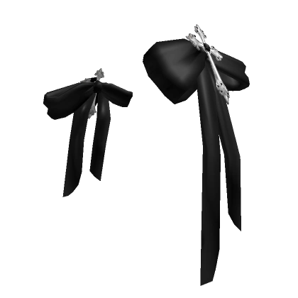 Cross Emo Goth Side Bows Black