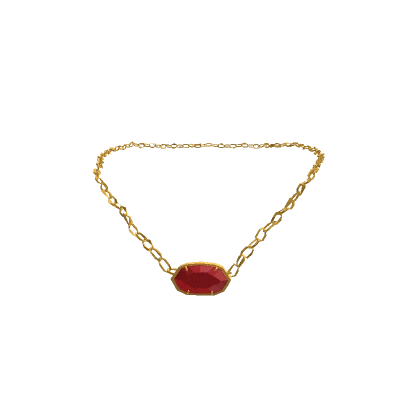Red Preppy Christmas Necklace Gold 3.0