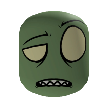 Confused Zombie Face [Moss Green]
