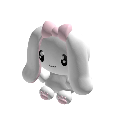 ♡ cute shy bunny puppy plushie white (holdable) 