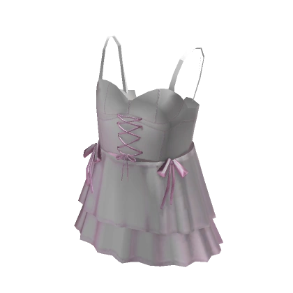 Ballerina corset dress with bows - White & pink