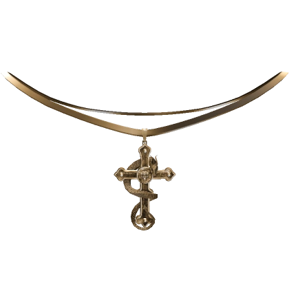 Y2K Gold Cross Snake Necklace - 1.0