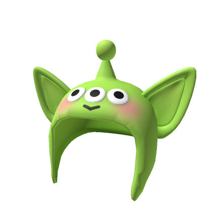 kawaii alien green toy blush hood