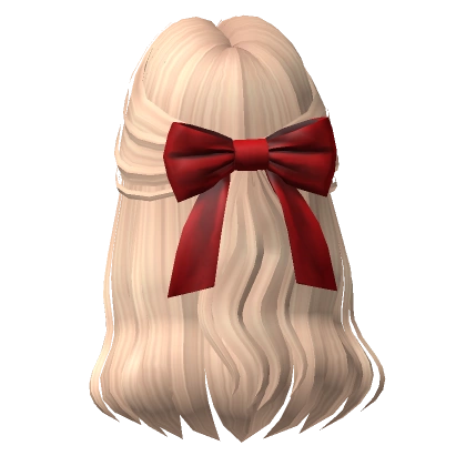 Soft Flowy Half up Hair w/  Bow In Blonde