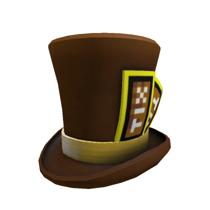 Brown Tix Top Hat