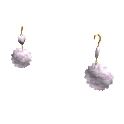 Fluffy Heart Earrings in White