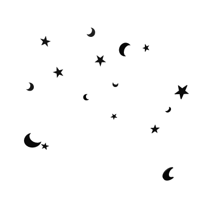 Black Stars and Moons Confetti