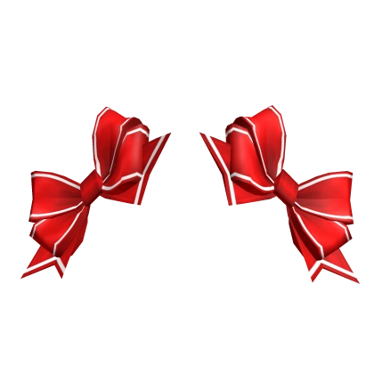 Christmas Adorable Double Bows Red w stripe