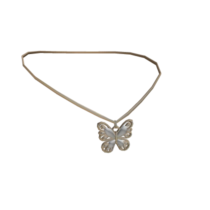 Miau Butterfly Necklace Gold and White