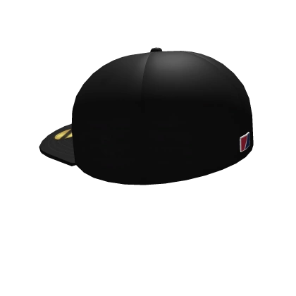 Black Angled Backwards Fitted Cap 