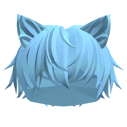 Blue Messy Cat Boy Hair