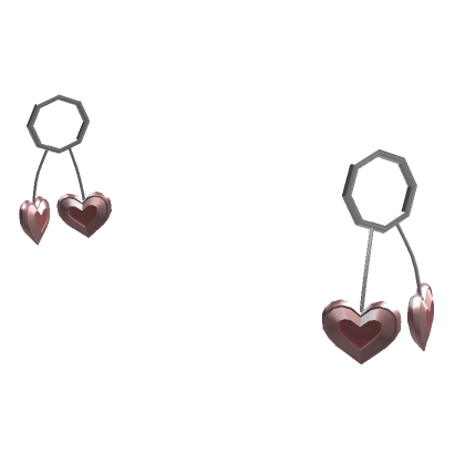 Pink Dual Heart Earrings