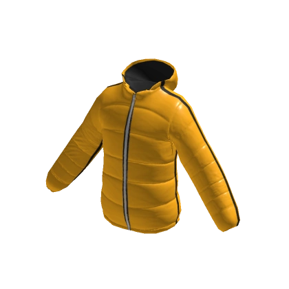 Puffer Jacket - Yellow w/ Black lines