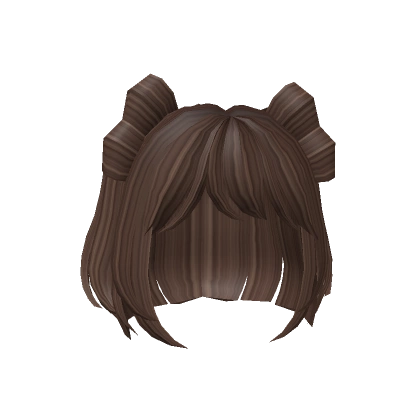 Brown Short Hair with Bow Pigtails