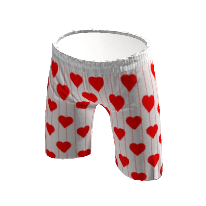 Pinstripe Hearts White Shorts