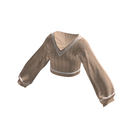 Beige Oversized Cableknit Crop-Top